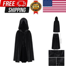 Hooded Cloak Vampire Costume Witch Costume for Man and Women Witch Cloak for ...