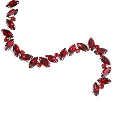 1 Yard Rhinestone Chain Trim 10mm Shiny Crystal Chain Applique Red
