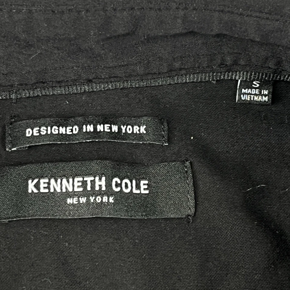 Camisa KENNETH COLE Reacción Abotonada Para Hombres Pequeña Negra Elastizada Absorbente Informal Foto 3 de 4