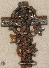 Leaves Cross Epoxy Resin Wall Hanging Decor Handcr...