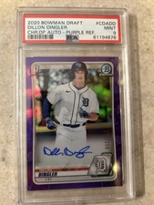 2020 Bowman Draft Dillon Dingler 1st Bowman Chrome Purple Auto 227/250 Tigers