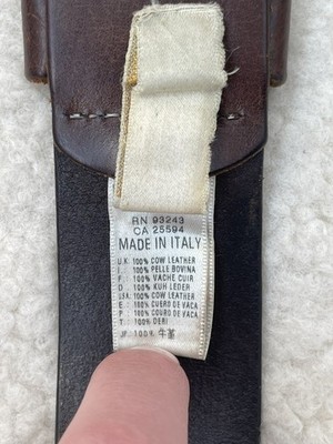 Vintage DIESEL Leather Belt Made in Italy 95/38 Archival Grunge