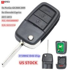 for Pontiac G8 2008-2009 Chevrolet Caprice 2011-13 Flip Remote Key Fob 92237318