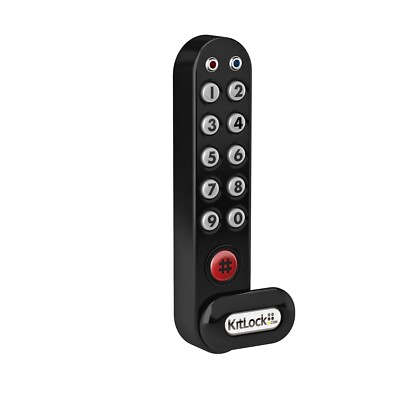 KitLock Elektronikschloss KL1000 vertikal schwarz für Spinde Schließfächer Möbel
