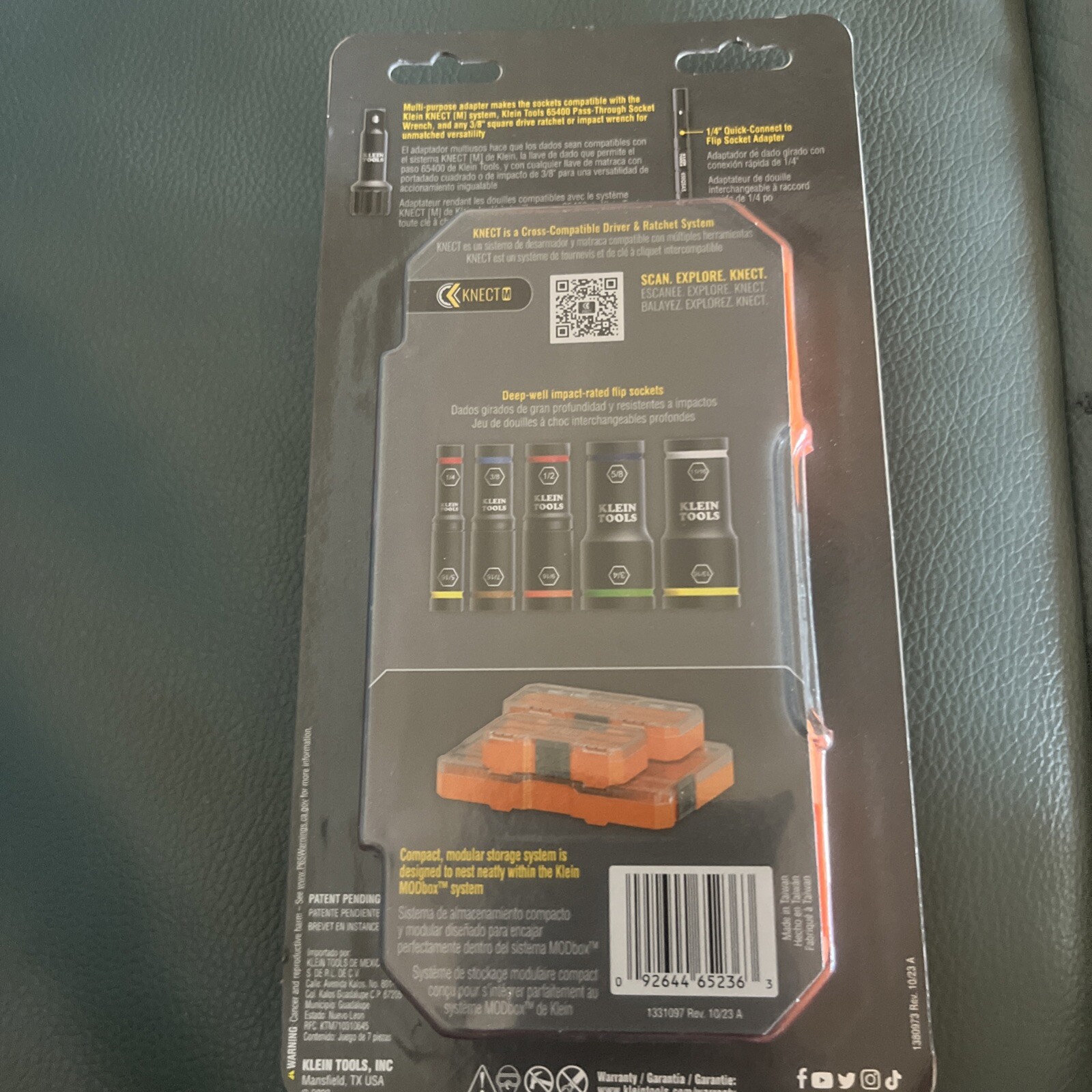 Klein Tools 65618 KNECT Flip-10 Heavy Duty Impact Socket Set SAE 8-Piece