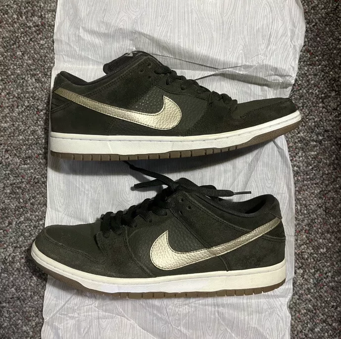 Size 9.5 Nike SB Dunk Low Sequoia Green 304292 300 Striped Box