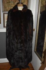 long rich brown mink fur cape cloak coat