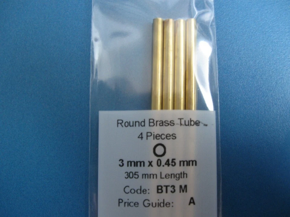 (5,70 €/m), Albion Alloys, Messingrohr-Set, Ø 3 mm BT3M