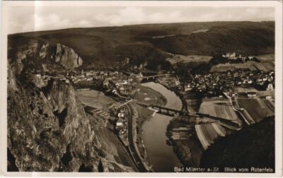 Old postcard Bad Munster am STEIN view from Rotenfels GERMANY (1162438)