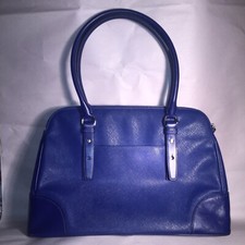 Pre-loved Authentic Tumi Cobalt Blue Saffiano Leather Laptop Bag Satchel Purse 