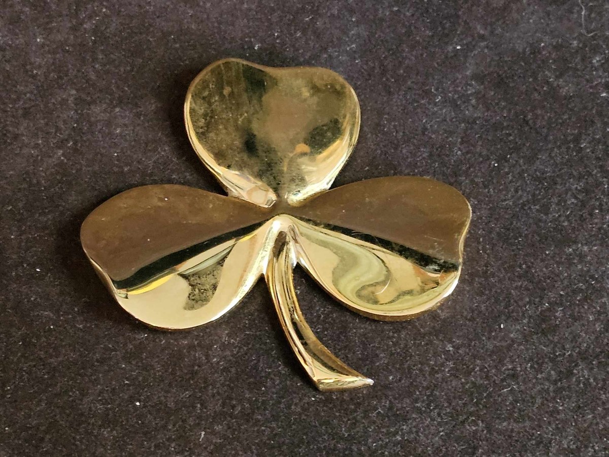 1984 Gerity 24K Gold Plated 4 Leaf Clover Shamrock Irish Good Luck