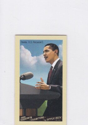 Obama Rookie Card BARACK OBAMA President USA 2009 UD Goodwin Champions Card RARE MINI ...