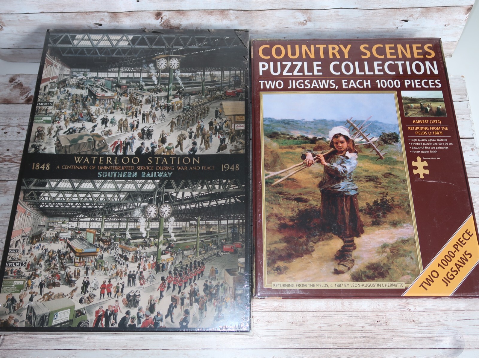 Waterloo Railway Station County Harvest Fields Gibsons Jigsaw Puzzle SEALED x 2