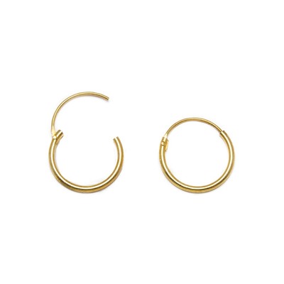22G Hoop Ring Earring Hinged Gold Plated for Cartilage Nose and Lip Sold as Pair