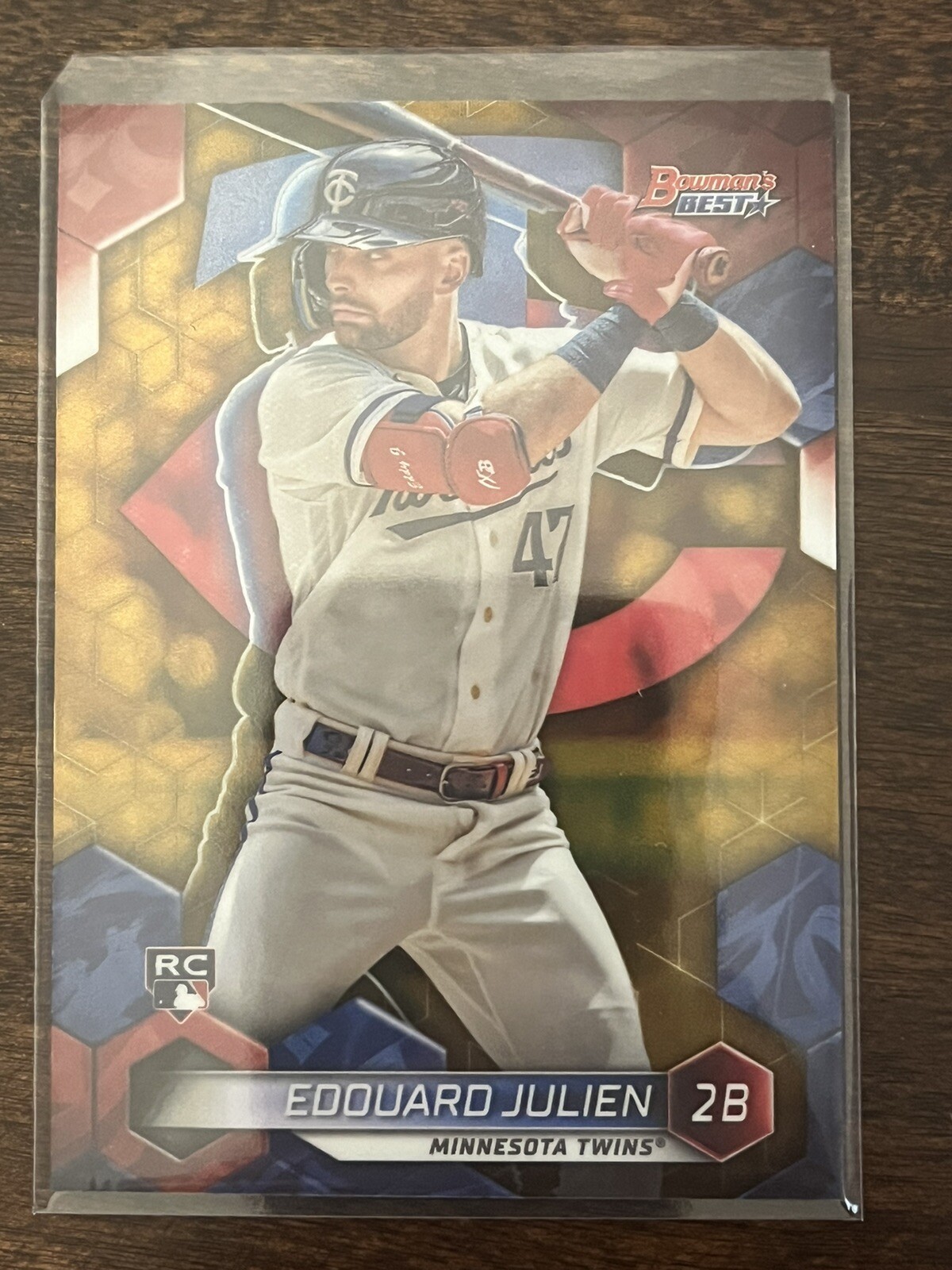2023 Bowman’s Best Edouard Julien True Gold /50 RC Refractor Twins SSP