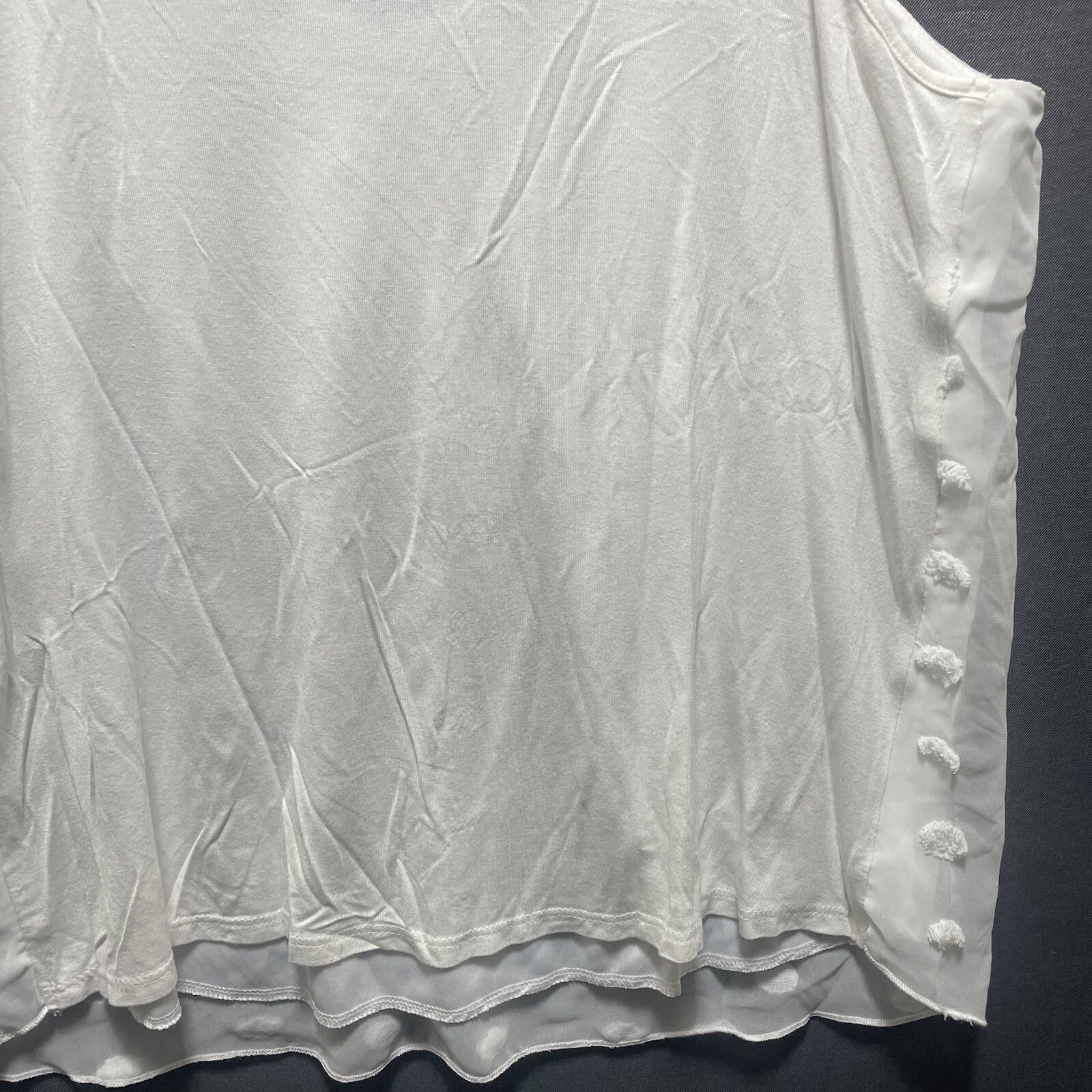 Naif Womens White Textured Polka Dot Cami Top Size Small