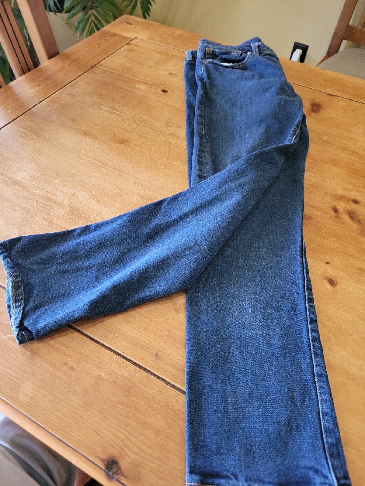 Lands End Square Rigger Blue Denim Jeans Mens 34x30 S… Gem