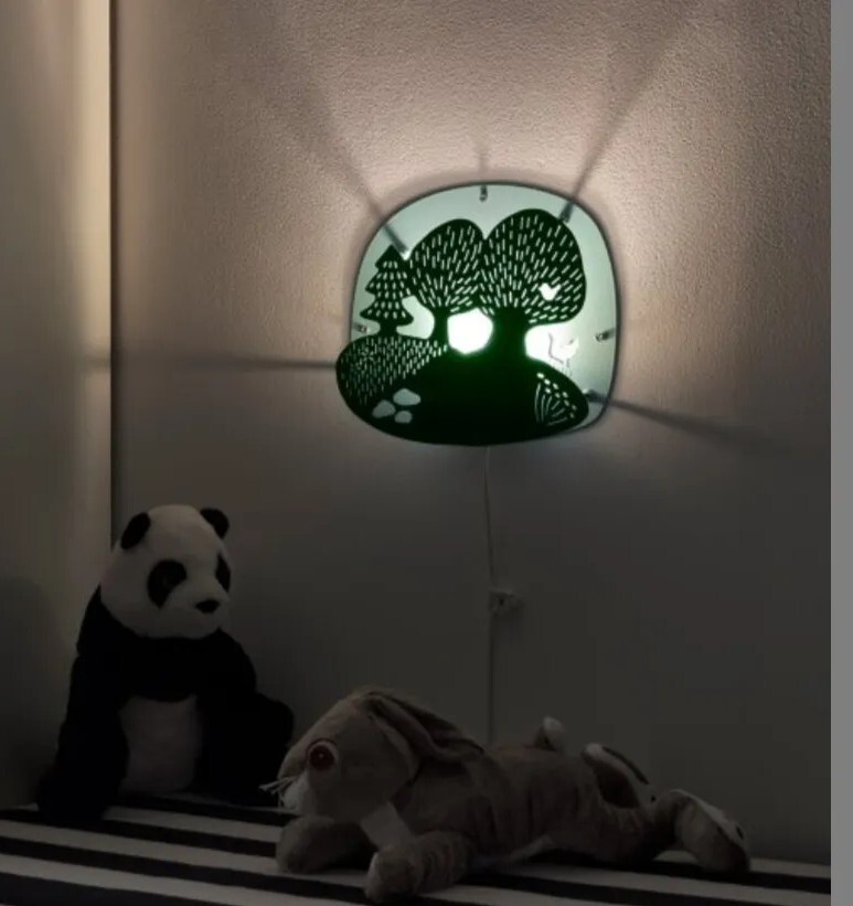IKEA LED Wall Lamp Kids Room Trees Forest Dark/Light DUGGREGN
