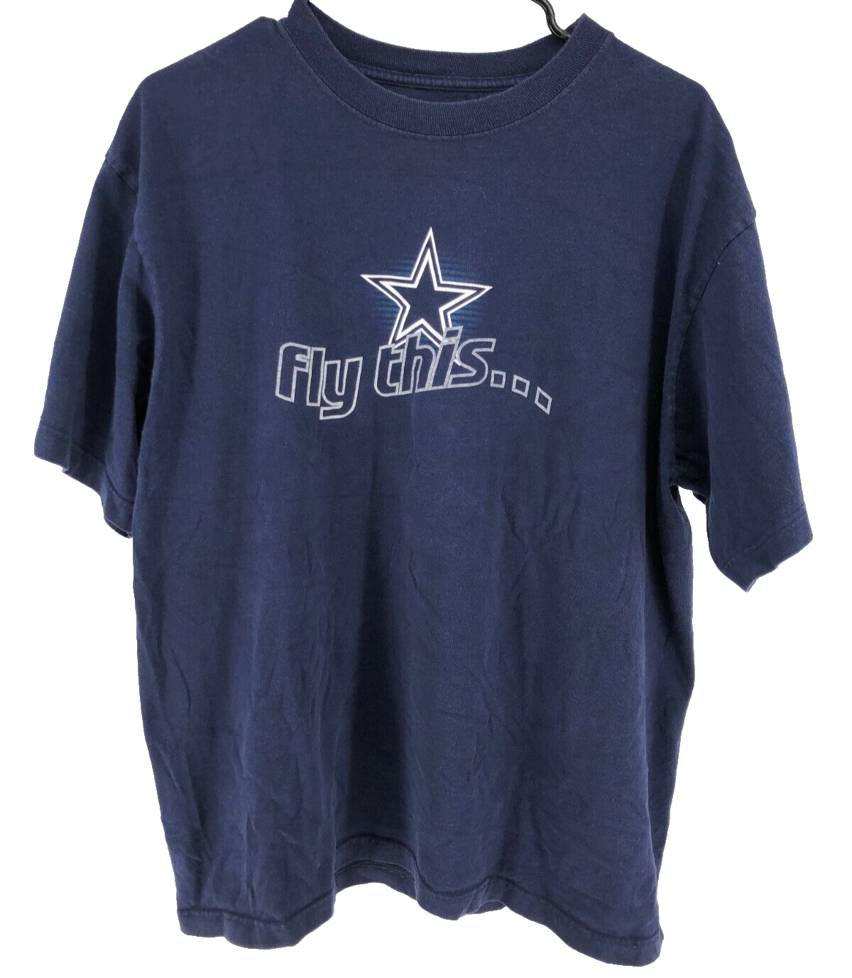 Reebok Men’s Blue Dallas Cowboys Double-Sided Football T-Shirt Size Large