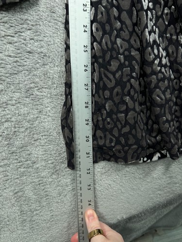 Nasty Gal NEW Womens 20 Leopard Flare Pants Silver Black Devore Metallic 44x32 - Picture 9 of 23