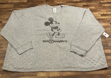 Disney Parks Mickey Mouse Sweatshirt top Pullover sz 3X Quilted Warm Gray NWT