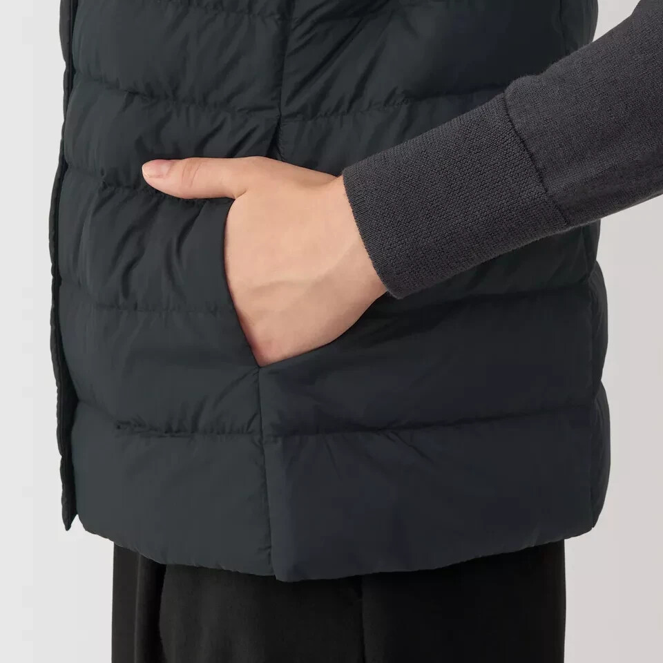 MUJI Collarless Down Vest XS-XXL Packable Lightweight Anti-Static
