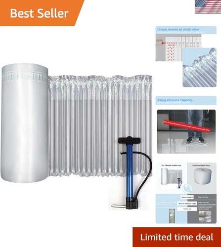 Versatile 12" x 144ft Inflatable Bubble Wrap with Free Pump for Fragile Items