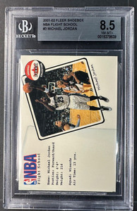 2001 Fleer Shoebox Collection NBA Flight School Michael Jordan BGS 8.5 LOW POP