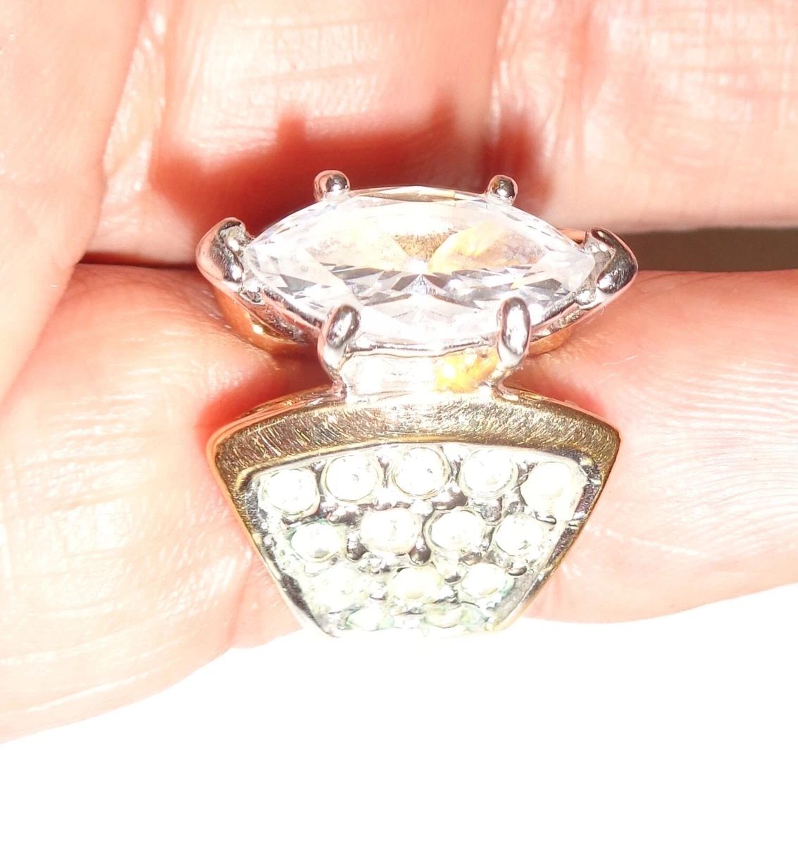 Cubic zirconia diamond rings with rhinestones sale