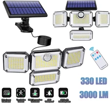 333 LED Solar Lights Outdoor 3000LM Waterproof Motion Sensor Security Wall Lamp