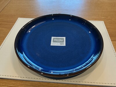 DENBY IMPERIAL BLUE MEDIUM COUPE TELLER STEINZEUG BRANDNEU MIT ETIKETT