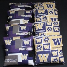 University of WASHINGTON HUSKIES Cornhole Bean Bags 8 ACA Regulation Toss Bags
