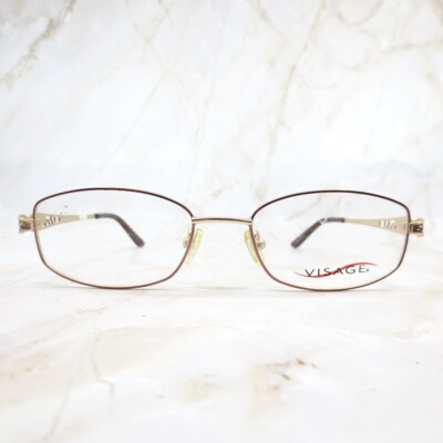 Visage Eyeglasses Frame E212 Women's Gold Metal Full Rim Rectangular 52-18-135