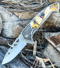 8.25" Eagle Design Spring Assisted Folding Pocket Knife Metal Belt Clip