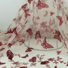 3D Schmetterling Blumen Stickerei Stoff Spitze Netz Voile Kleider Kleid Material