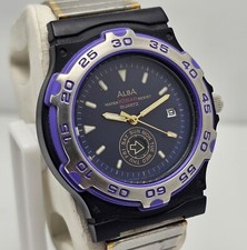 SEIKO ALBA QUARTZ V533-6B00 DAY/DATE VINTAGE MEN S WATCH