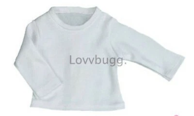 LOVVBUGG White Long Sleeve Shirt for 18" American Girl or Baby Doll Clothes FREESHIP ADDS