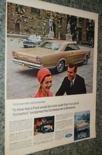 1966 Ford Galaxie 500 Xl Original Large Advertisement Print Ad 66 Gold