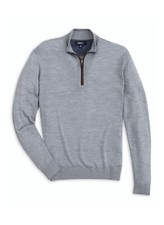 NWT JOHNNIE-O LIGHT GRAY BARON WOOL BLEND 1/4 ZIP PULLOVER SWEATER Big Tall 4XL