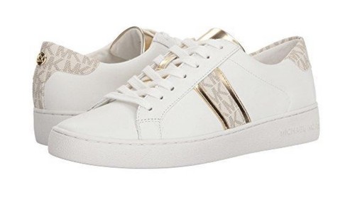 michael kors irving stripe lace up sneakers