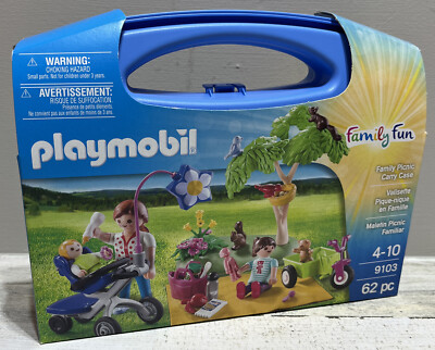 Playmobil Family Fun Family Picnic 9103 New w/ Carrying Case