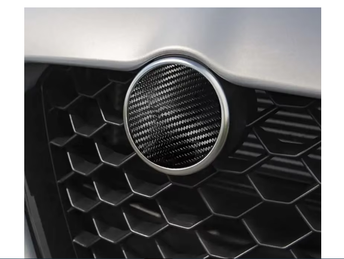 Carbon Fiber Emblem Suitable For Alfa Romeo Front Decorative Emblem white