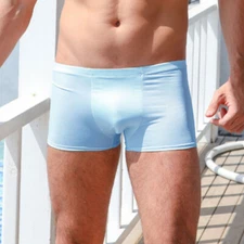 Men Ice Silk Boxer Briefs Underpants Trunks Lightweight Underwear Seamless