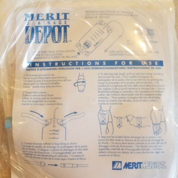 Merit Medical Ntmdd600 Drainage DEPOT W/clear 600ml Bag Twist Drain