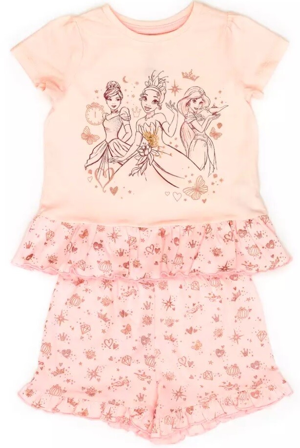 BNWT New Disney Store Disney Princess Pink Organic Cotton Shortie Pyjamas Age 4Y