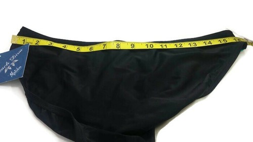 BLACK BIKINI BOTTOM with trim sz 16 Women's full cover high cut SWIMWEAR nwt - Picture 4 of 10