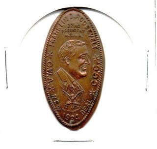 1934 Franklin D Roosevelt New Deal elongated cent Nice condition!