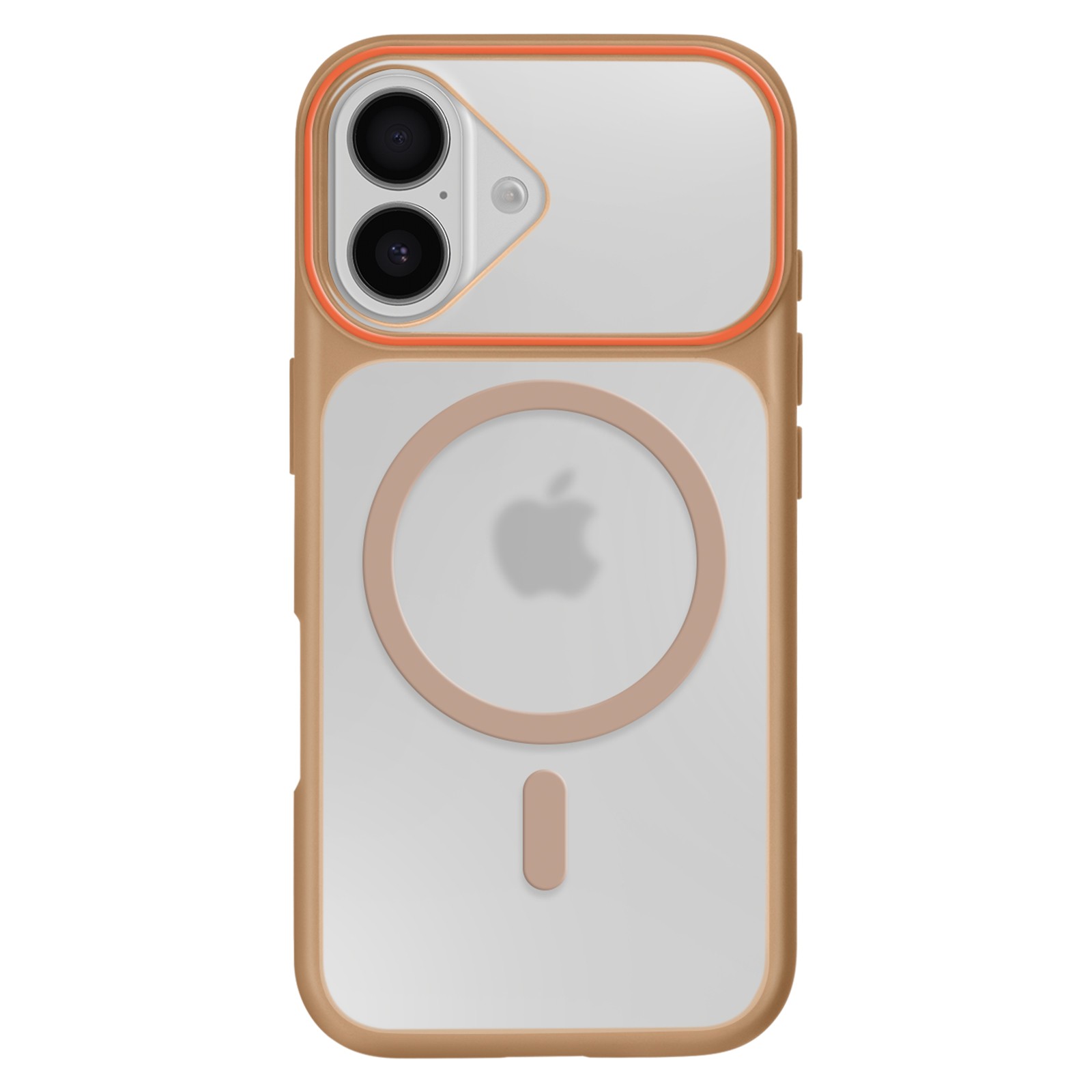 Coque double matière iPhone 17 marron robuste pour éviter les bris d'écran et de dos