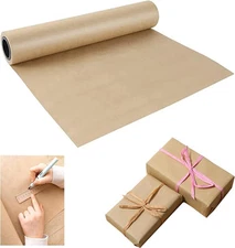 Shinok Brown Kraft Paper Roll - 15" x 33'(400") Brown Wrapping Paper for Pack...