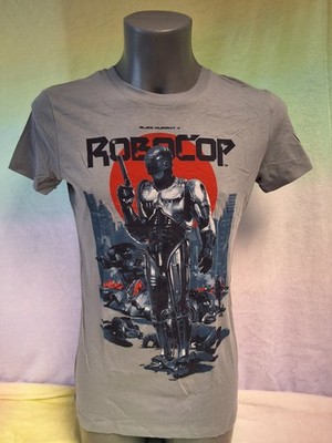 Retro Robocop Loot Crate Poly Cotton Print Geek T-Shirt Damen UK - XL